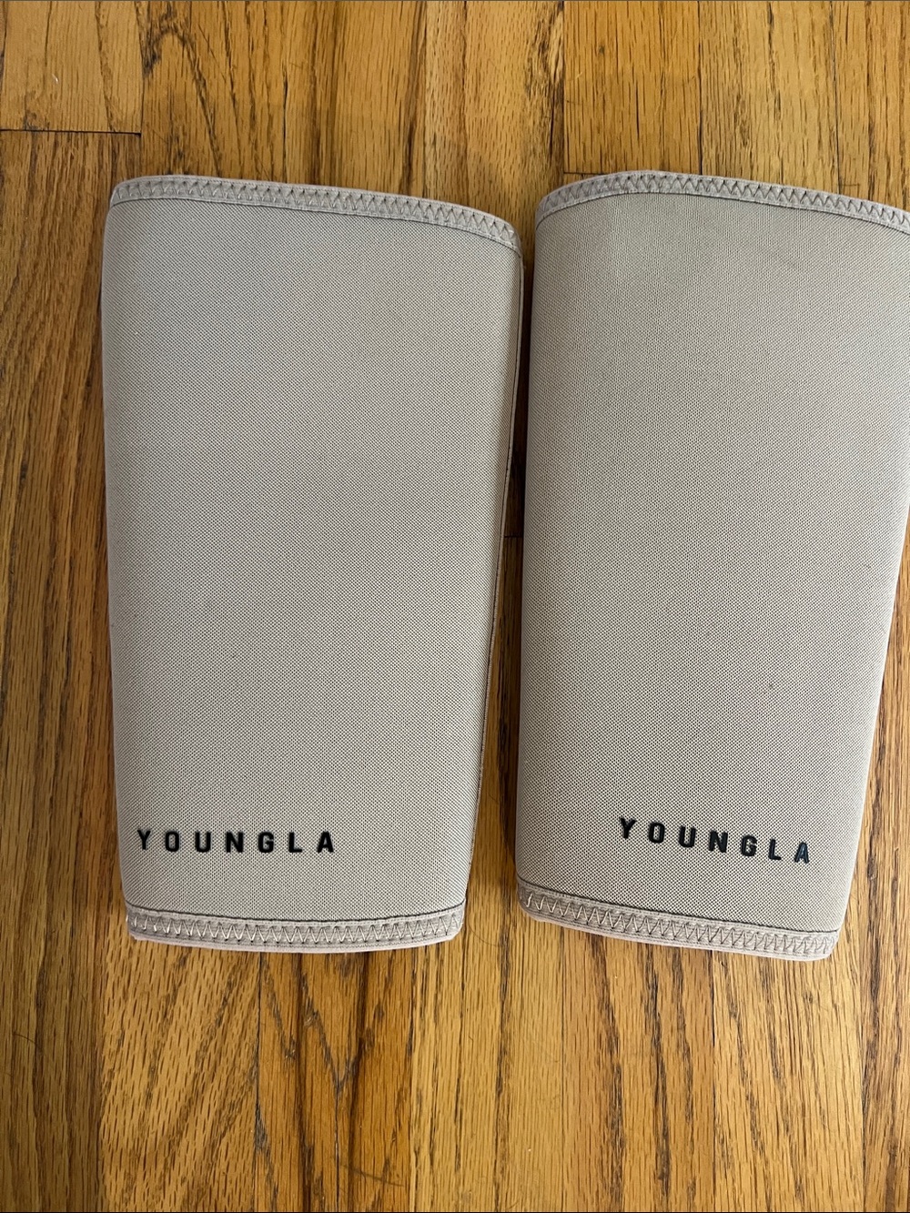 YoungLA Beige Athletic Knee/Leg Sleeves Pair